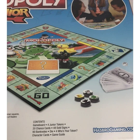 Monopoly Junior Kids Games Hasbro Gaming 5+ T-Rex Scottie Penguin Ducky NEW - Picture 4 of 8